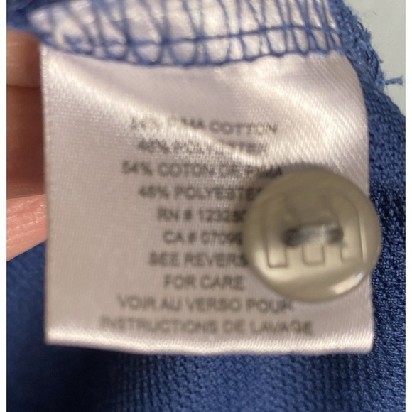 Travis Mathew Polo Shirt Mens XL Navy Stripe Pima Cotton Performance Stretch - Picture 6 of 9